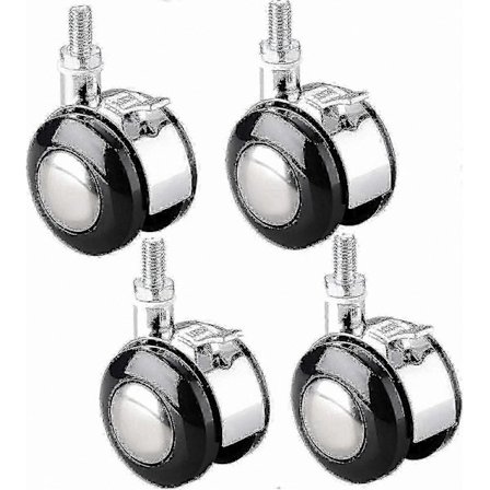 Möbelhjul med svivel, 4-pack, M6/M8 gängade zinklegeringshjul med broms för skåp och bord