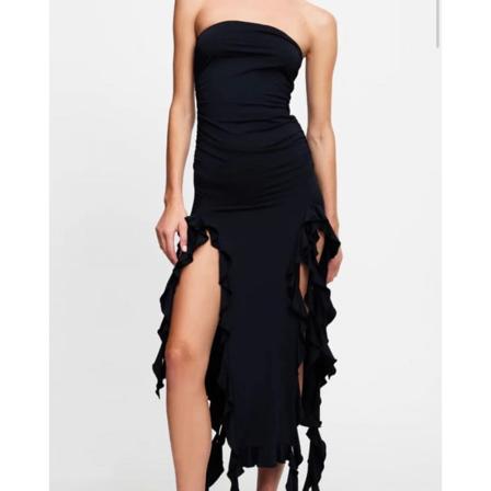 Kvinner Uregelmessig Volang Hem Strapless,L