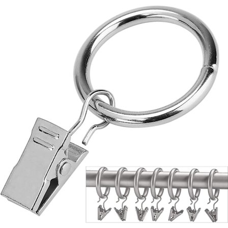 Gardinstænger med clips (25mm) (50 stk.) - Rustfrit rustfrit stål metal gardinstang clips til gardinvægte, kunstdisplay, passer til 20mm stang (s