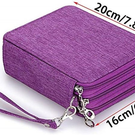 Oxford-kangaskynäkotelo, paperitavaralaukku, kynien järjestäjä, vedenpitävä - violetti