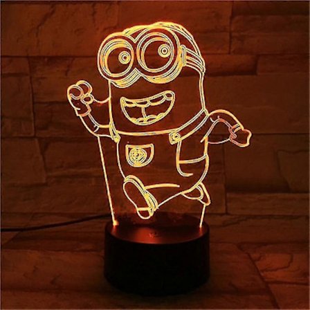 2025, 3D LED Grusomme Mig Minions Natlampe til Børneværelse Bordlampe