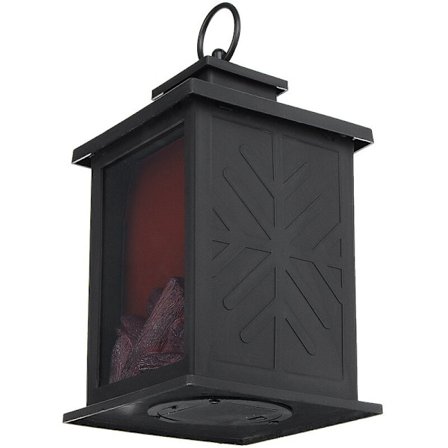 Realistisk dekorativ eldstad lykta batteridriven matbord inomhus/utomhus eldstad belysning, 1 st, svart, H