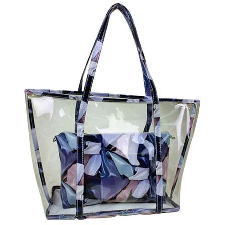 Dam Transparent Clear Handväska Tote Style Pvc Shoulder