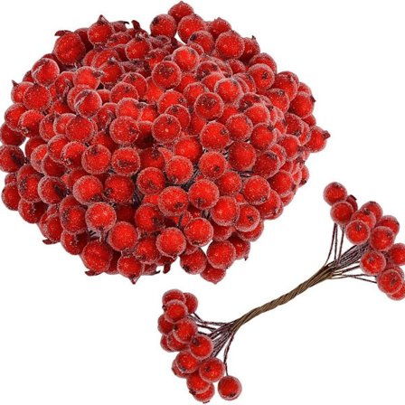 200 stk. kunstige røde bær Mini kunstige julebær til hjemmet KLB
