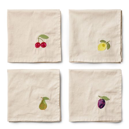 Midnatt Midnatt Lautasliinat Tutti Frutti Beige 40x40 cm 4 kpl