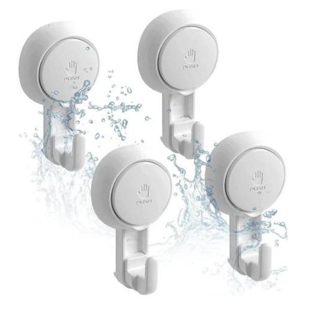 Sugkoppskrokar utan borrning - 4-pack sugkrokar extra starka max 5 kg vattentäta sugkoppskrokar Hy