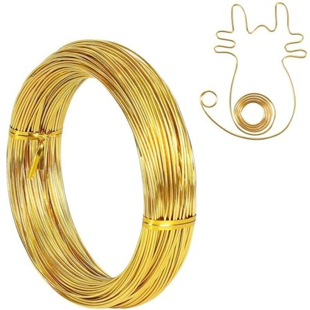 1 mm 18 Gauge Aluminiumtråd 50 m Myk Kreativ Hobbytråd for Skulptur, Sykkelmodellering, Smykkefremstilling, Vev og Innpakning (Gull)