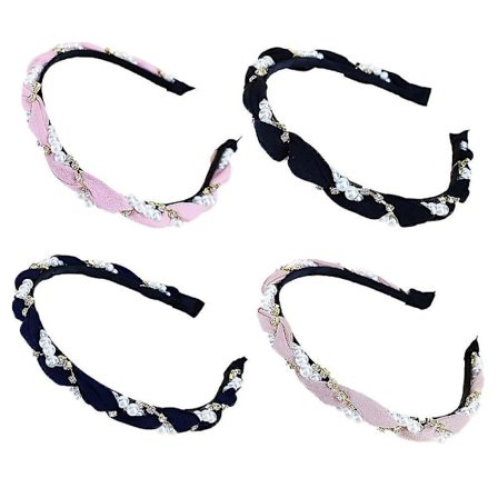 Fashion Rhinestone-hårband med falska pärlor, elastiska tunna hårbågar, håraccessoarer för kvinnor och flickor