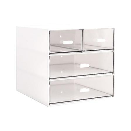 1 stk Skrivebords Opbevaringsboks Diverse Opbevaringsboks Skuffe Design Diverse Organizer Hvid 16.6x15.3 White 16.6x15.3
