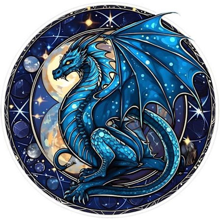 Dragevindu Diamantmaling - Glassmaleriteknikk med Full Drill 35x35 cm