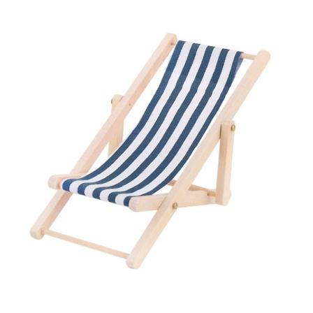 Strandleker Barn Miniatyrstoler Håndverk Stranddekor 1: 12 Skala Strandstol Kystdekor Blå 11 * 5cm Blue 11*5cm
