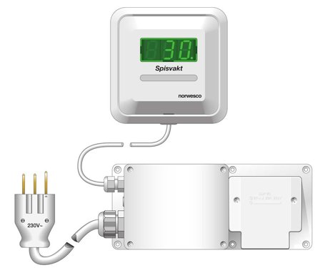 Norwesco 420262 Komfyrvakt 1-999 min, med flatstiftapparat, Alarm & sikkerhet
