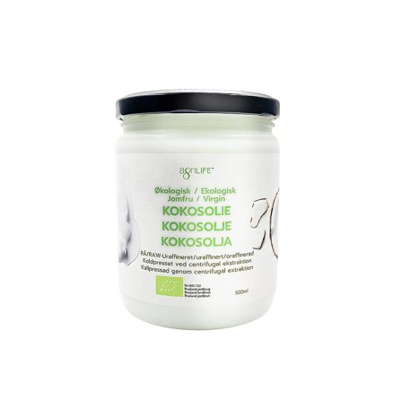 agriLIFE Økologisk Jomfru Kokosolie 500 ml, Helse & Madvarer, Olier & Eddike, Kokosolie