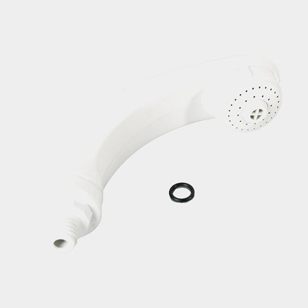 Manípulo de duche Whale, plástico, branco