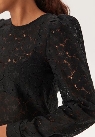 Pieces Pcnanessa Ls Top Black Klær