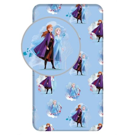 Fitted sheet 90*200 cm med Disney Frozen blåa blad