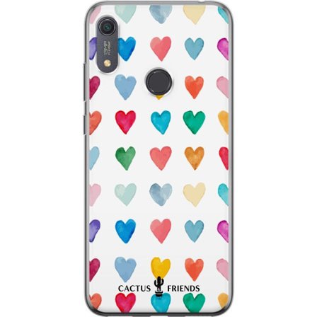 Yhteensopiva Puhelinkuori Huawei Huawei Y6s (2019) Cactus and Friends - Watercolor Love Grid