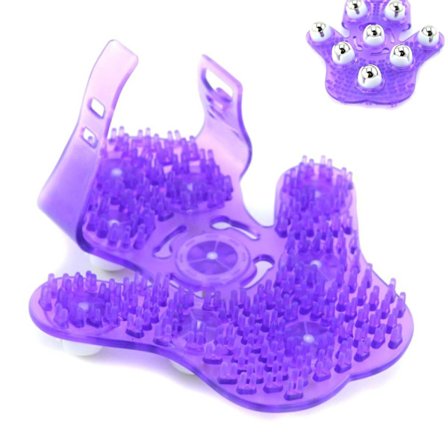 Palmformad massagervante med 9 360-graders rullande metallkulor, skönhetsvård för kroppen (lila)