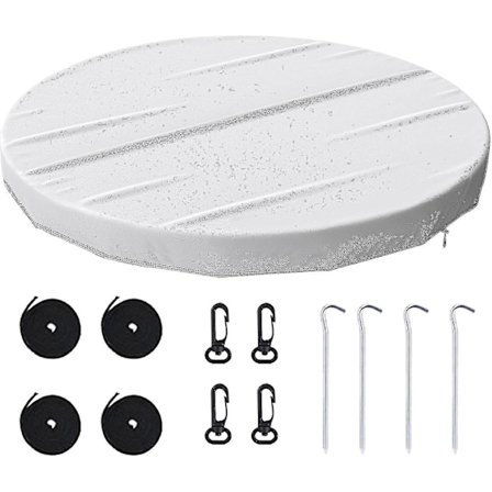 Poolskydd, vindtätt runt uppblåsbart poolskydd, dammtätt vattentätt poolskydd för familjepooler och badtunnor - WELLNGS