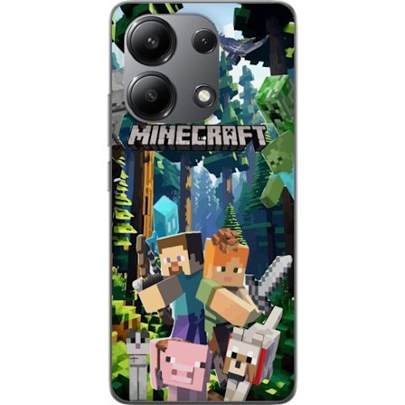 Kompatibelt Mobilskal till Xiaomi Xiaomi Redmi Note 13 4G Minecraft mobilskal med skog och figurer i pixelstil