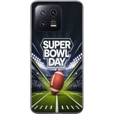 Yhteensopiva Puhelinkuori Xiaomi 13 Super Bowl Day juliste, jossa amerikkalainen jalkapallo valaistuksella varustetulla areenalla dramaattisessa urhei