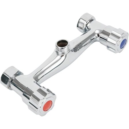 Termostatisk duschblandare - Inbyggd dubbelhandtag, dubbel kontroll varm- och kallvattenblandare - 15 cm centrumavstånd - Ventil G1/2