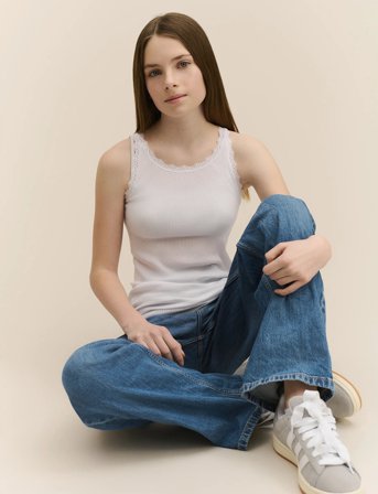 Rosemunde Kids Rkbalta Modal Sl Lace Top - White - 140