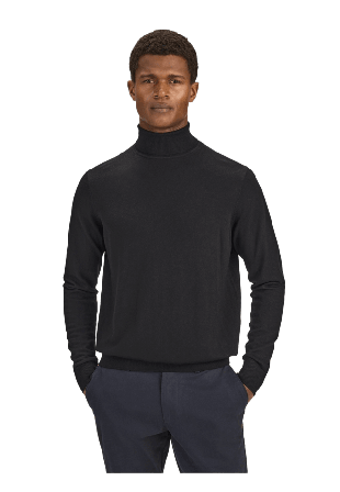 John Henric Merino Roller Neck Sweater (albion) Tröjor Herr Svart M