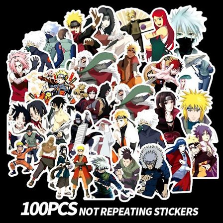 100 kpl Cartoon Anime Naruto Tarroja Skateboardille, Matkalaukulle, Kitaralle, Kannettavalle Tietokoneelle (FMY)