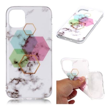 Marble design iPhone 11 Pro cover - Sekskantet Marmor Multicolor
