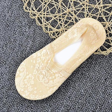 3 par Sommer Nye Blonde Båd Sokker Usynlig Dyb Mund Silikone Skridsikre kvinders koreansk bomuldsbund-3 par blandet, en størrelse