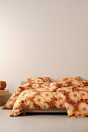 Jotex - Dekbedovertrek Organisch Braun/geel Braun/geel - FRIDA - Koop Dekbedovertrek bij Jotex