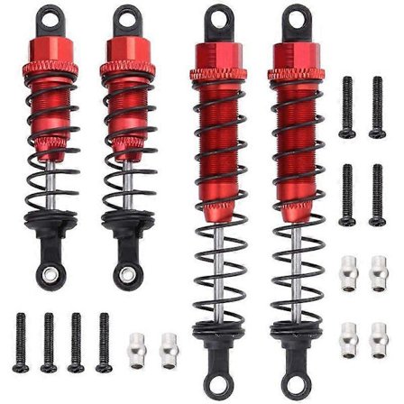 Metal olie-fyldt for og bag til 1/12 12428 12423 RC Bil Crawler Opgraderingsdel, Rød[HK]