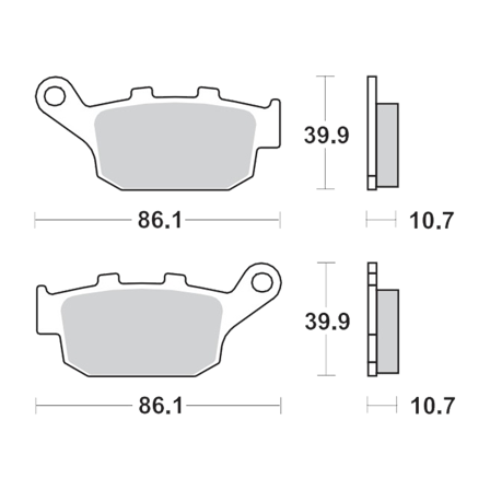 Bremseklosser Moto-Master RoadPro Sinter Bakre - Honda CB 400SF Super Four 1992-1995