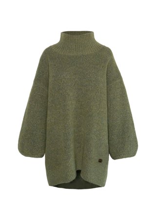 Hést FAM Patch Long Sweater Dame - Winter Moss