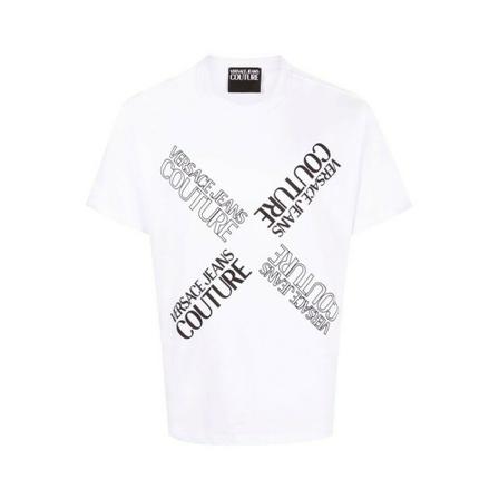 Versace Jeans Couture, T-shirt męski Biały, Mężczyzna, Rozmiar: XL