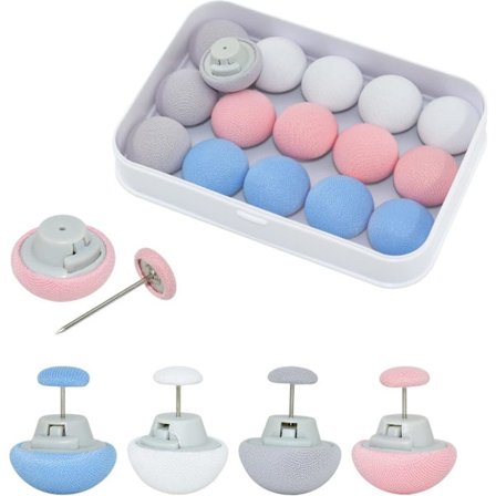 (Spesialtilbud) 16 stk Dynetrekk Fikseringsklemmer Dynetrekk Klemmer Sengetøy Holdere Nåler Fester Svamp Runde Fikseringsklemmer (Blå+Rosa+Hvit+Grå)