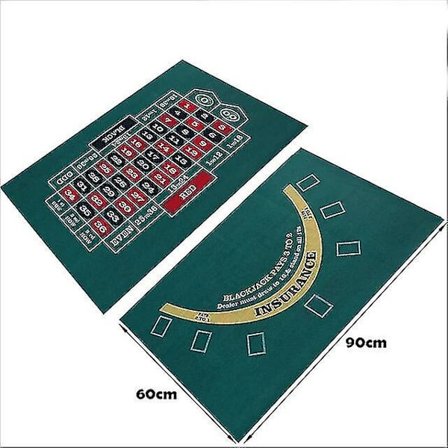 Dobbeltsidig poker spillematte crapsbord og blackjack casino filt rullebrett casino rulettbordmatte kompatibel med party bar-brett