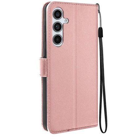 Lompakkokotelo Samsung A55:lle - MAYAXESS - Samppanjanpunainen - Jalusta ja rannehihnatoiminto