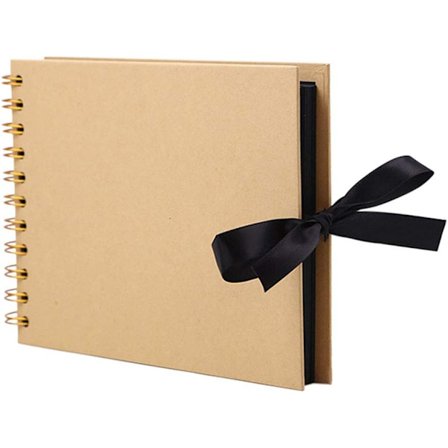 Fotoalbum 30 ark 60 sider Album & agrave; Kraftpapir Spiralalbum DIY Skrapbok Khaki 21,5x15cm