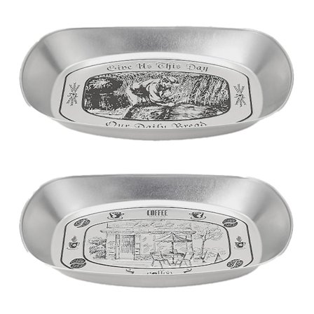 2 stk Serveringsfat Snacksbrett Vintage Tinplate Båtfat Kakebrett Fruktholderrett For Dessert