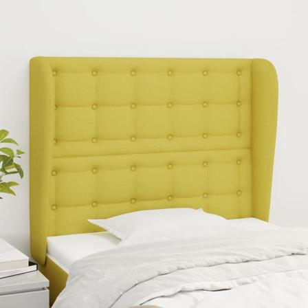 Vidaxl Huvudgavel Med Kanter Grön 103x23x118/128 Cm Tyg Grön