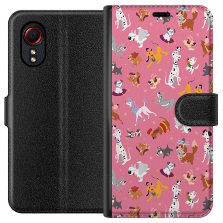 Kompatibelt Plånboksfodral till Samsung Samsung Galaxy Xcover 5 Söt Hundmönster i Rosa Lekfull Cartoon Stil