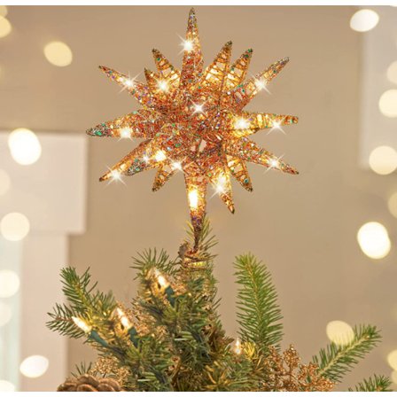 Christmas Tree Topper, 3D Star Christmas Lights