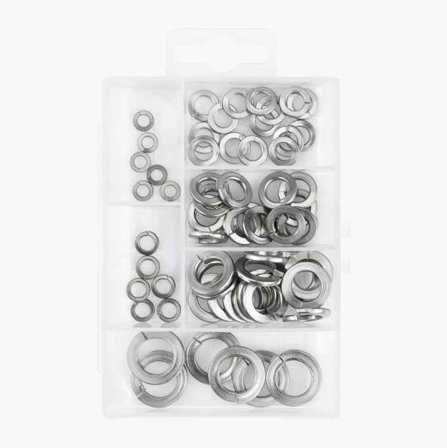 Biltema - Fjærskivesett M4–M12 rustfritt A4 63 stk.