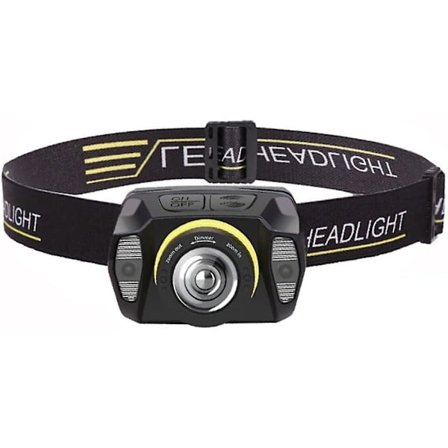 Erittäin kirkas otsalamppu, jossa infrapunasensori, pyörivä zoom-valo ja sisäänrakennettu ladattava litiumakku retkeilyyn ja pyöräilyyn