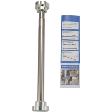 Duschstång i rostfritt stål, utdragbar klädtorkningsstång, fjäderstång för badrum 40-55 cm