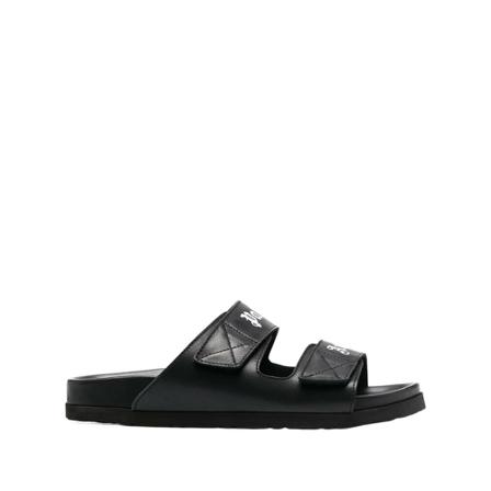 Palm Angels, Pmih 001S21Lea 0011001 Leather Sandals Czarny, Kobieta, Rozmiar: 40 EU