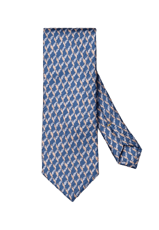 Eton Bladmönstrad Sidenslips Kostymtillbehör Herr Blå 80