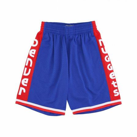 Mitchell & Ness, basketball shorts nba dark hardwood classics dennug Blauw, Heren, Maat:M